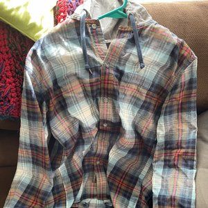 Eddie Bauer hoodie flannel, Mens size Medium